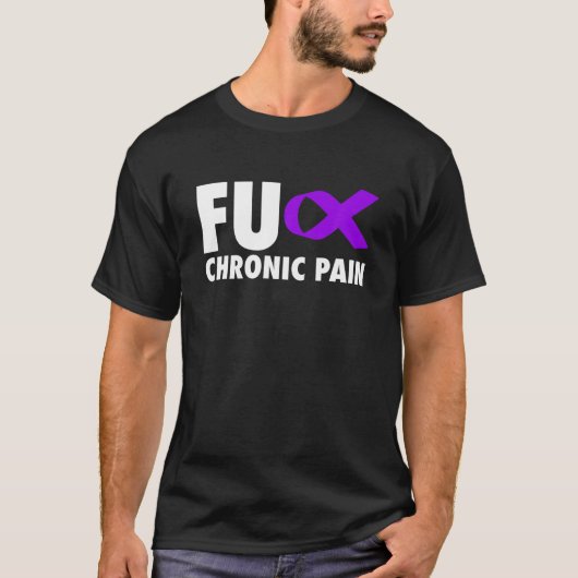 FU慢性痛紫色リボン Tシャツ (正面)