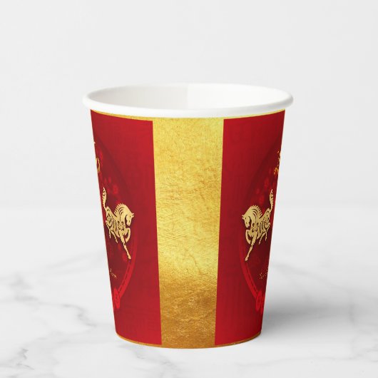 FU運中国の転灯の馬の年の挨拶PC02 紙コップ (左)