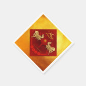 FU運中国の転灯ランタン年間パーティーPN01 スタンダードカクテルナプキン (角)