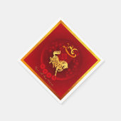 FU運中国の転灯ランタン年間パーティーPN02 スタンダードカクテルナプキン (角)