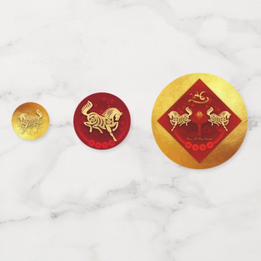 FU運中国の転灯馬の年の挨拶の会議 コンフェッティ (正面)