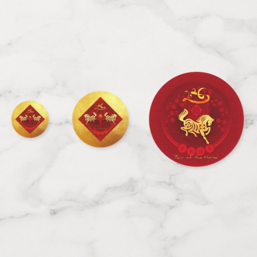 FU運中国の転灯馬の年の挨拶の会議 コンフェッティ (裏面)