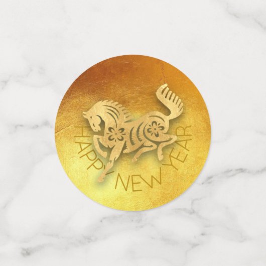 FU運中国の転灯馬の年の挨拶の会議 コンフェッティ (スモール正面)