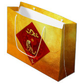 FU運中国の運ランタンタイガー年挨拶LGB3 ラージペーパーバッグ (正面アングル)