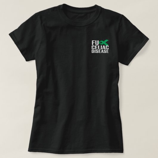 FU セリアック病 - 白と緑 Tシャツ (デザイン正面)