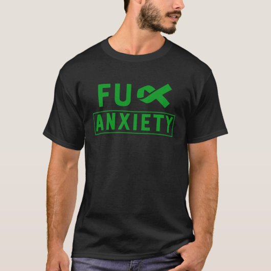 FU 不安 うつ病 精神の健康に関する啓発 リボン Tシャツ (正面)