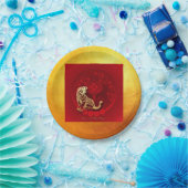 FU 中国の Luck Lantern Tiger Year greeting PP01 ペーパープレート (パーティー)