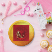 FU 中国の Luck Lantern Tiger Year greeting PP01 ペーパープレート (パーティー)