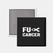 Fu Cancer T Shirt – 白いリボン、Fu Lung Cancer A マグネット (正面/裏面)