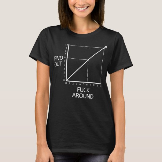 Fu ck Around And Find Out Funny Graph Chart Joke M Tシャツ (正面)