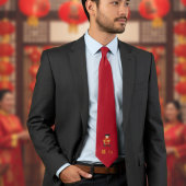 Fu - Good Luck sign in red ネクタイ