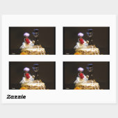 Fubby bruidspaartje op taart. 長方形シール (シート)