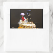 Fubby bruidspaartje op taart. 長方形シール (バッグ)