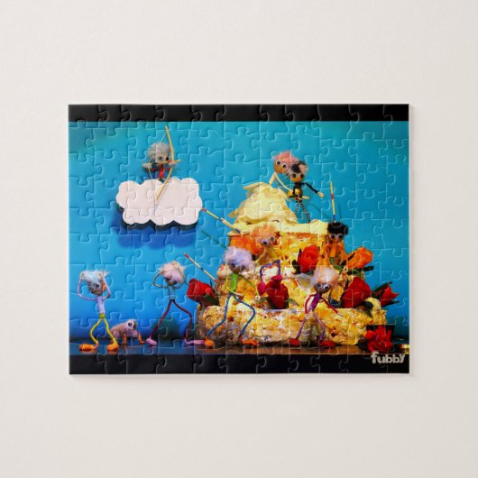 Fubby bruiloft met cupido die voor liefde zorgt. ジグソーパズル (横)