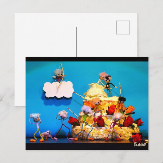 Fubby bruiloft met cupido die voor liefde zorgt. ポストカード (正面/裏面)