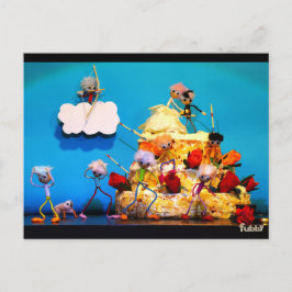 Fubby bruiloft met cupido die voor liefde zorgt. ポストカード