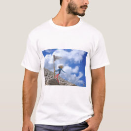 Fubby die de witte vlag plaatst op de berg. tシャツ