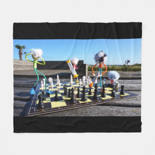Fubby die schaakspel spelen. フリースブランケット (正面(横))