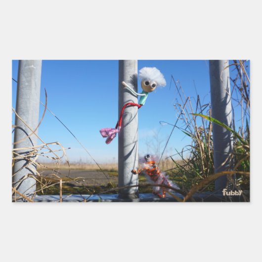 Fubby fantasie, op de vlucht voor een dier. 長方形シール (正面)