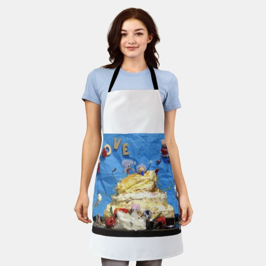 Fubby feest met taart en bruidspaar. エプロン (着用した状態)