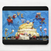 Fubby feest met taart en bruidspaar. マウスパッド (正面)