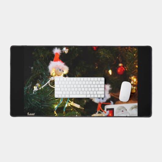 Fubby Kerst humor fine-art. デスクマット (キーボード&マウス)