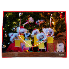 Fubby Kerstkoor met humoristisch detail. ラージペーパーバッグ