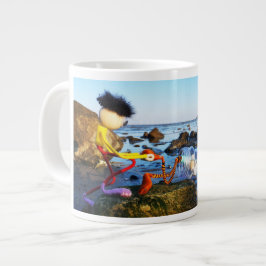 Fubby met flessenpost aan de kust. ジャンボコーヒーマグカップ