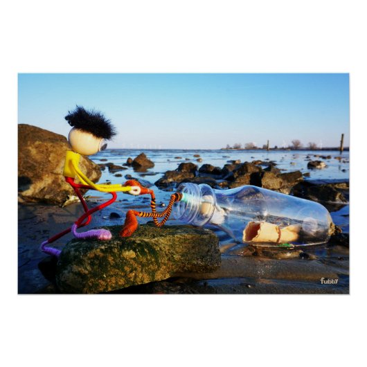 Fubby met flessenpost aan de kust. ポスター (正面)