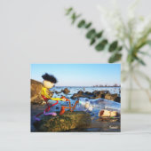 Fubby met flessenpost aan de kust. ポストカード (スタンド正面)