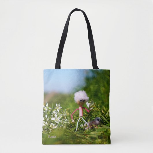 Fubby met Vlinder in een zomers landschap. トートバッグ (正面)