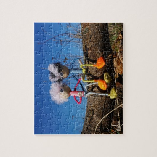 Fubby paartje dat romantisch verliefd zitten. ジグソーパズル (縦)