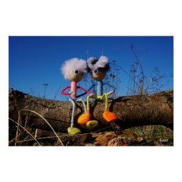 Fubby paartje dat romantisch verliefd zitten. ポスター