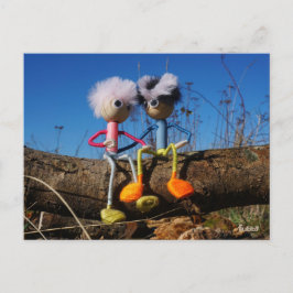 Fubby paartje dat romantisch verliefd zitten. ポストカード