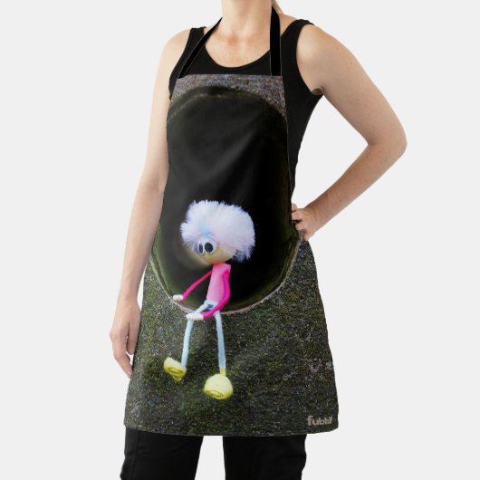 Fubby poppetje dat in een muur zit. エプロン (インサイチュ)