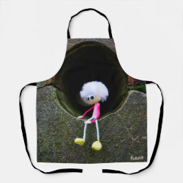 Fubby poppetje dat in een muur zit. エプロン