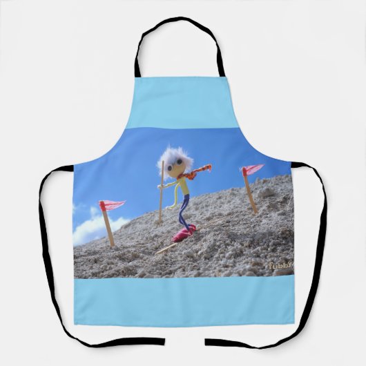 Fubby poppetje die aan het skiën is. エプロン (正面)