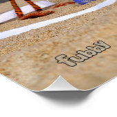Fubby poppetjes die beach volleybal spelen.. ポスター (コーナー)