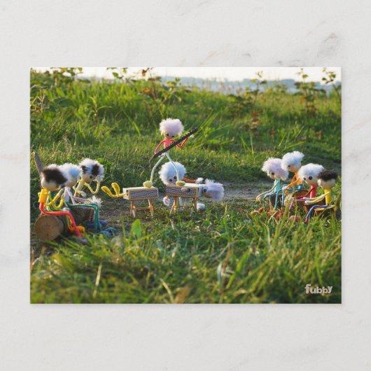 Fubby poppetjes die goocheltruc uitvoeren. ポストカード (正面)