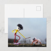 Fubby speelt buiten met dier. ポストカード (正面/裏面)