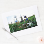 Fubby's bij een molen planten een krokus bol. 長方形シール (封筒)