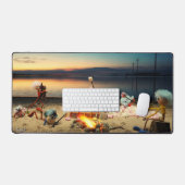 Fubby's bij kampvuur met marchmello's. デスクマット (キーボード&マウス)