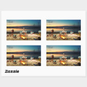 Fubby's bij kampvuur met marchmello's. 長方形シール (シート)