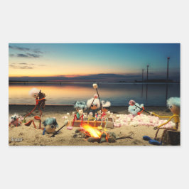 Fubby's bij kampvuur met marchmello's. 長方形シール