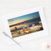 Fubby's bij kampvuur met marchmello's. 長方形シール (封筒)