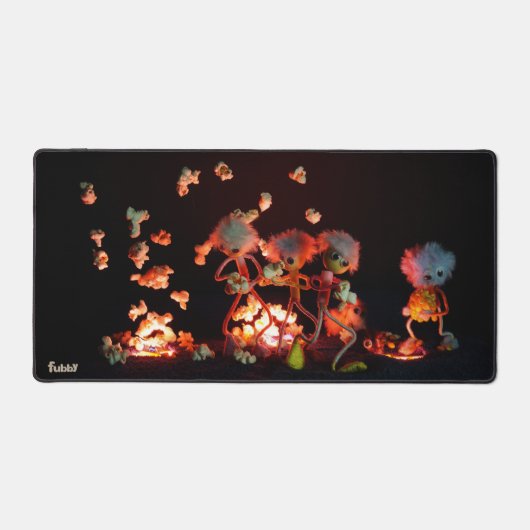 Fubby's bij popcorn explosie uit lava gaten. デスクマット (正面)