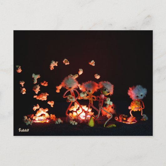 Fubby's bij popcorn explosie uit lava gaten. ポストカード (正面)