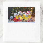 Fubby's die een Kerstkoor vormen voor de Kerstboom 長方形シール (バッグ)