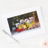 Fubby's die een Kerstkoor vormen voor de Kerstboom 長方形シール (封筒)