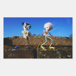 Fubby's die elkaars Valentijn zijn. 長方形シール